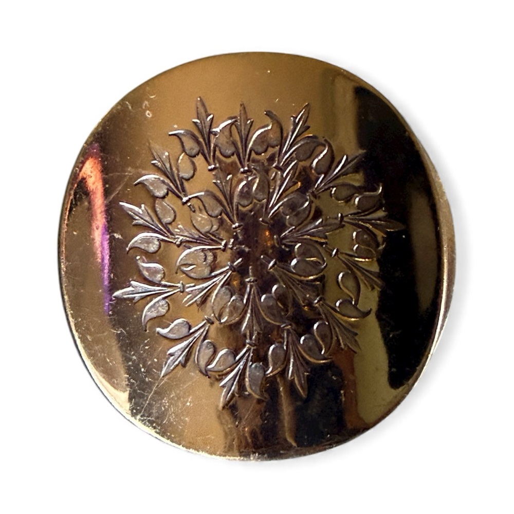 Vintage Copper Brooch by Gret Barkin Hand Wrought Mandala Design